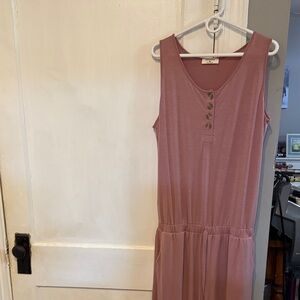 Elegant Mauve Button-Down Jumpsuit